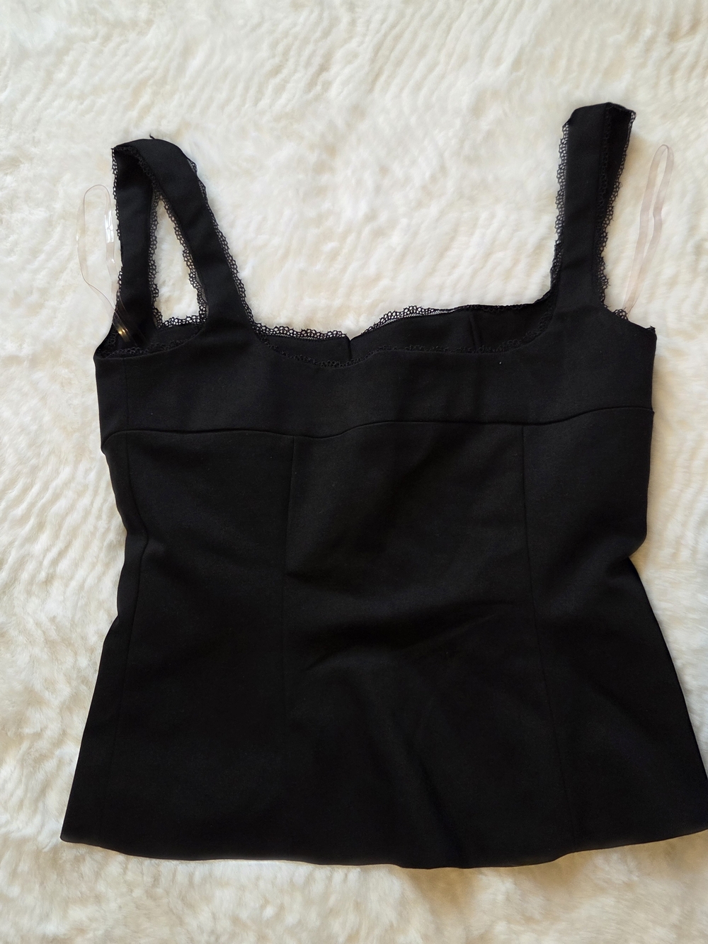 House of CB Noura Black Lace-Trim Button Front Crop Top - Picture 11 of 13